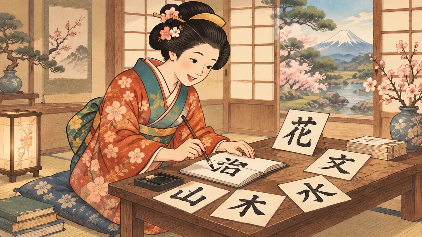JLPT N4 kanji testleriyle pratik yapmak için bağlantı kartı.