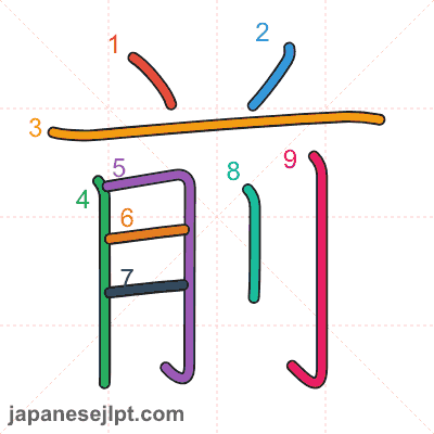 Stroke order animation for kanji 前