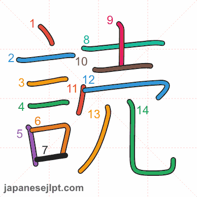 Stroke order animation for kanji 読
