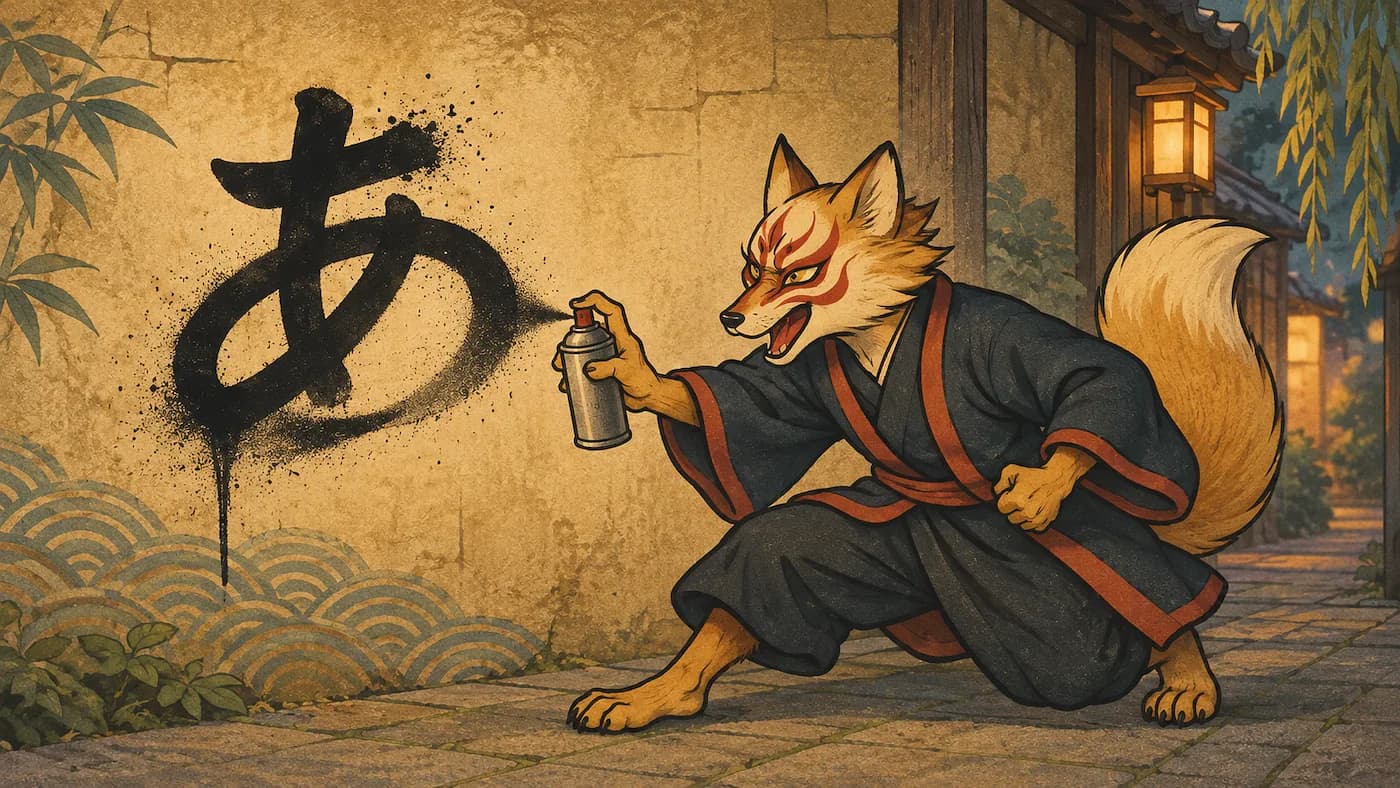 Hiragana karakterlerini çalışmak için hiragana testi bağlantısı.