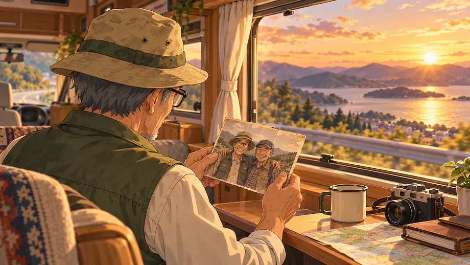 Illustration of the scene described by Grandpa hasn't seen his old friend once since they met ten years ago.
