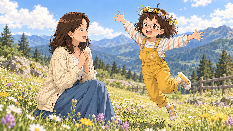Illustration of the scene described by I was so happy that I felt like jumping for joy.