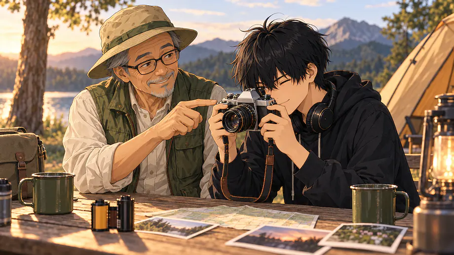 Illustration of the scene described by The more I use this camera, the more interesting it gets.
