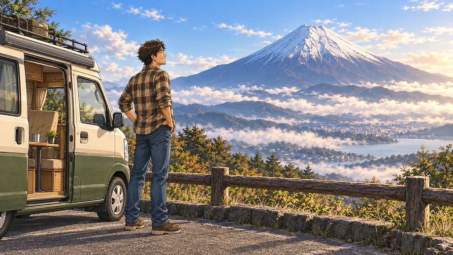 Illustration of the scene described by There is no mountain as magnificent as Mount Fuji.