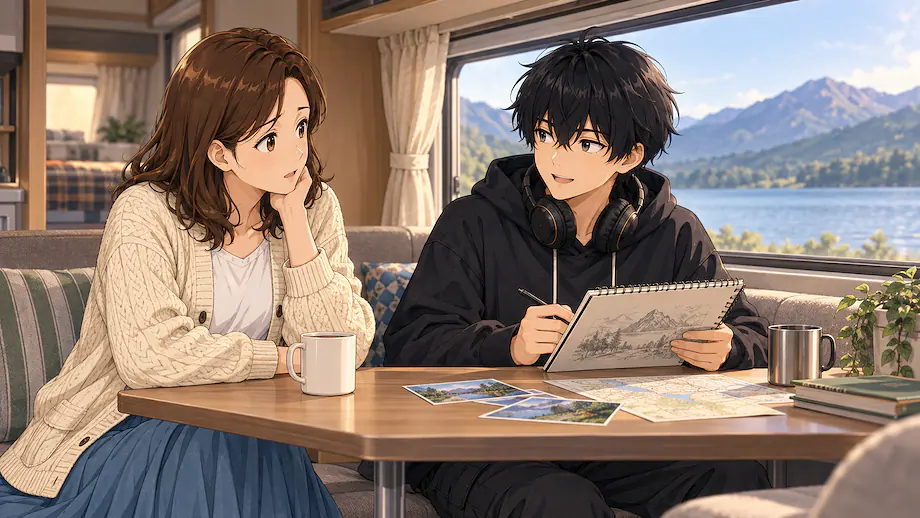 Illustration of the scene described by You looked worried, but nothing in particular is troubling me.