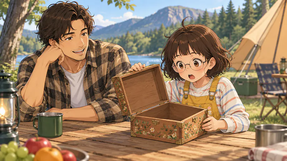 Illustration of the scene described by I opened the box. However, there was nothing inside.