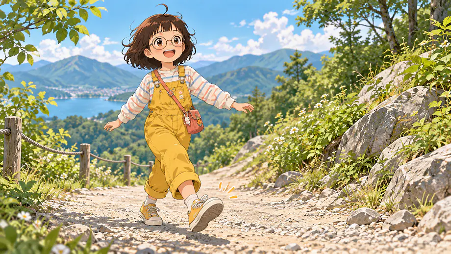 Illustration of the scene described by These shoes are light and easy to walk in.