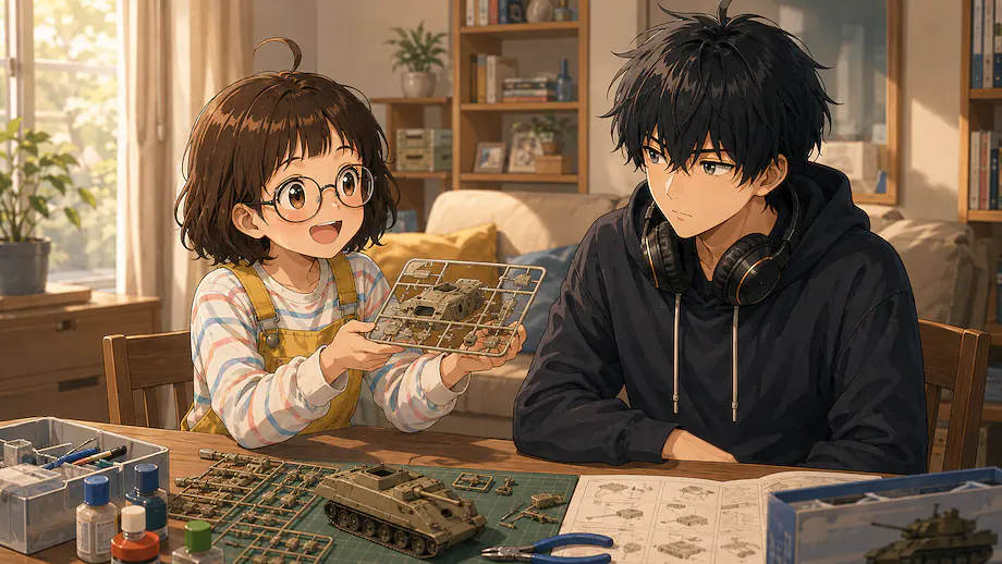 Illustration of the scene described by Mei wants Ren to help her.