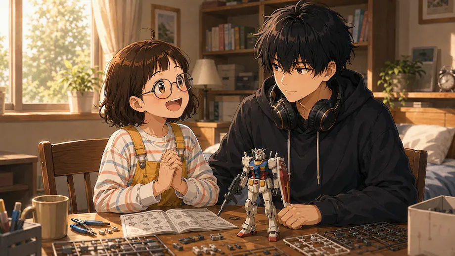 Illustration of the scene described by Thank you for helping me.