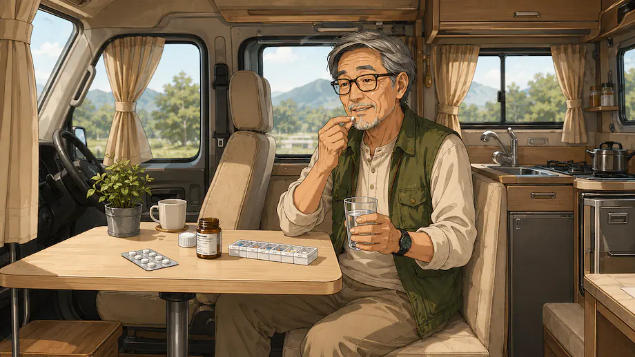 Illustration of the scene described by I have to take medicine every day.