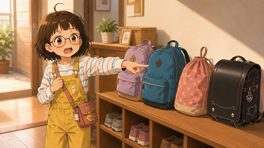 Illustration of the scene described by This isn’t my bag.
