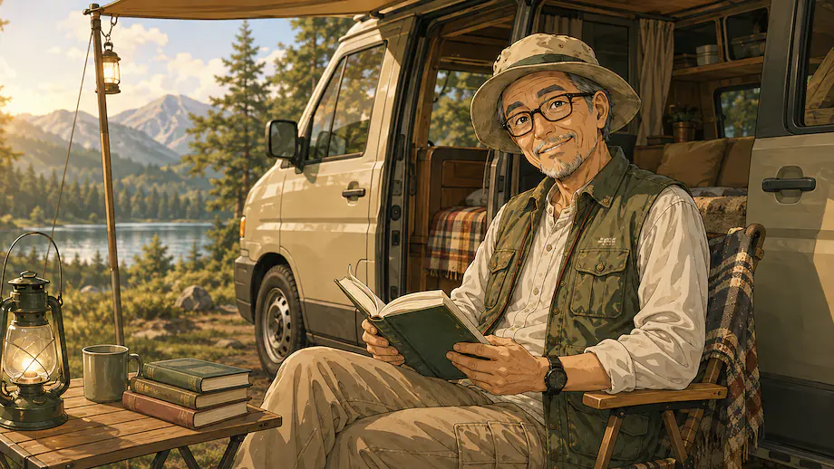 Illustration of the scene described by Reading books is fun.