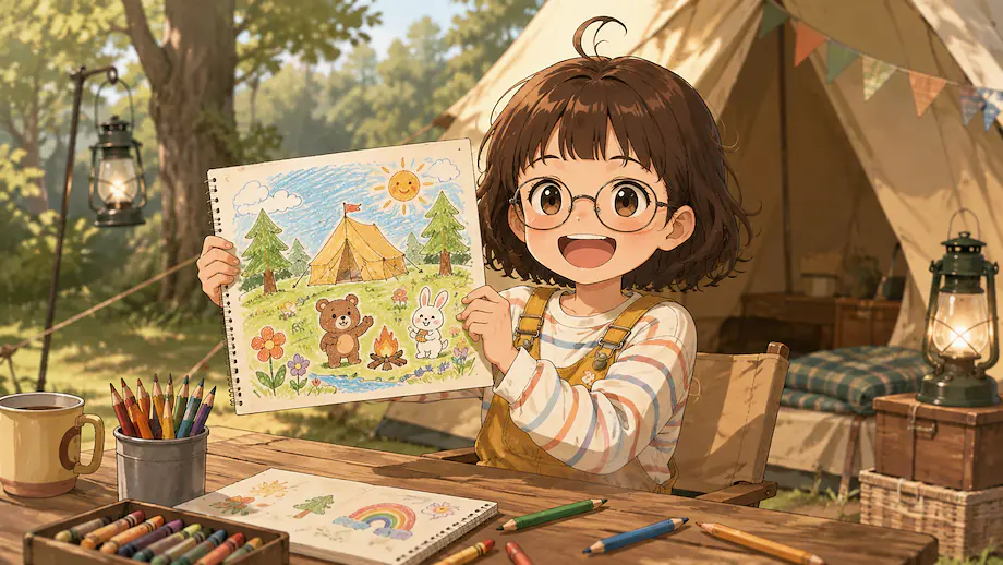 Illustration of the scene described by Mei is good at drawing.