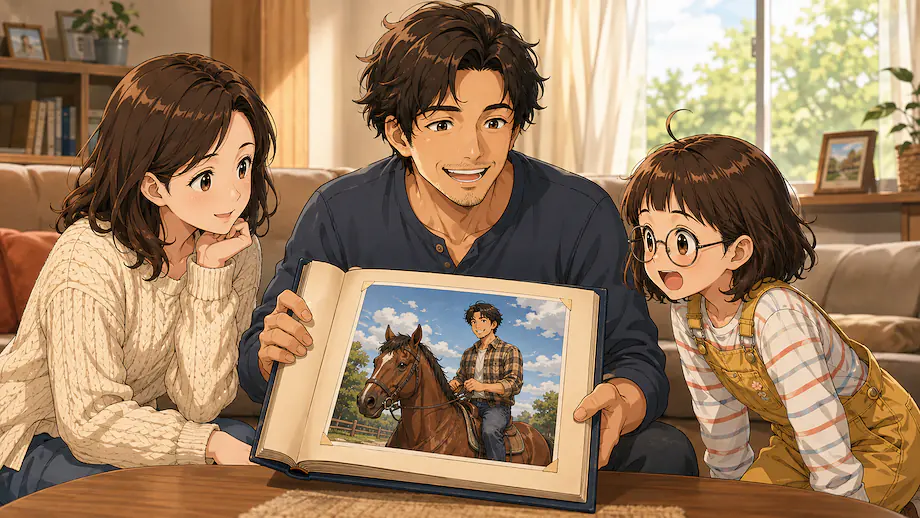 Illustration of the scene described by I’ve ridden a horse before.